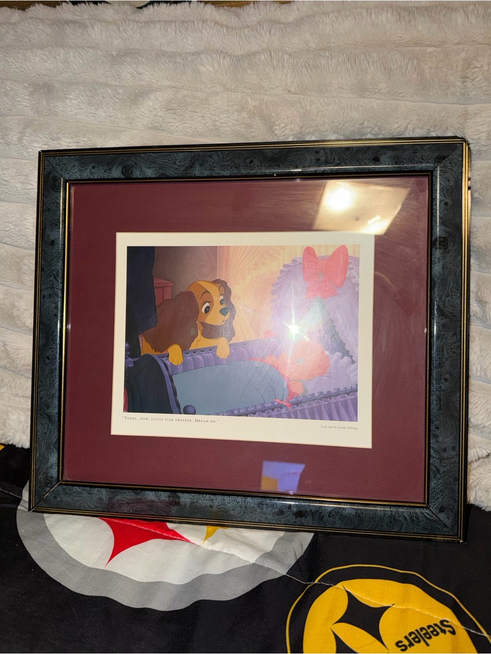 Disney’s Lady And The Tramp Framed Cartoon Movie Picture Good Condition Used P O